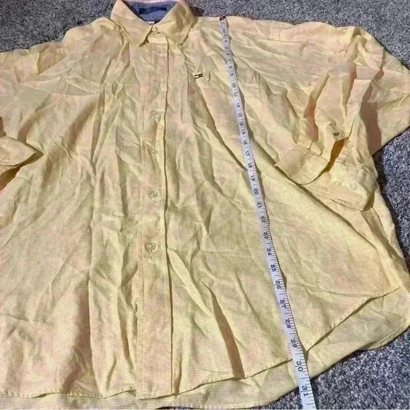 Vintage 90’s Tommy Hilfiger Men's Yellow Plaid Size L Long Sleeve Button Down - Picture 8 of 11